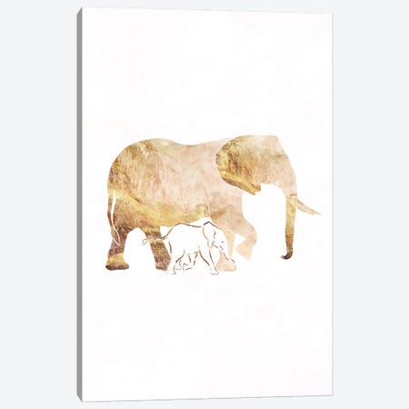 Elephant I Gold Silhouette Canvas Print #MVS39} by Sarah Manovski Art Print