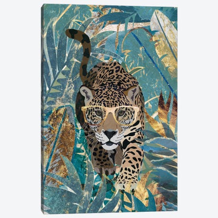 Curious Jaguar In The Jungle Canvas Print #MVS3} by Sarah Manovski Canvas Artwork
