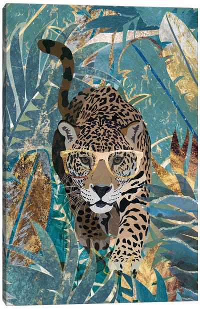 Curious Jaguar In The Jungle Canvas Art Print - Sarah Manovski