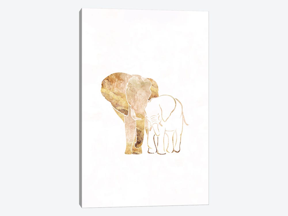 Elephant II Gold Silhouette by Sarah Manovski 1-piece Canvas Art