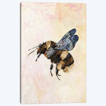 Watercolour Metallic Bee I Canvas Print #MVS42} by Sarah Manovski Canvas Wall Art