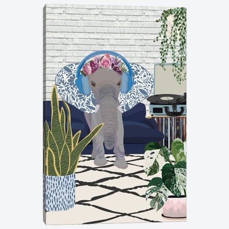 Elephant Music Room Canvas Print #MVS46} by Sarah Manovski Canvas Print