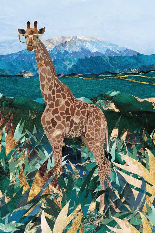 Giraffe In The Grasslands