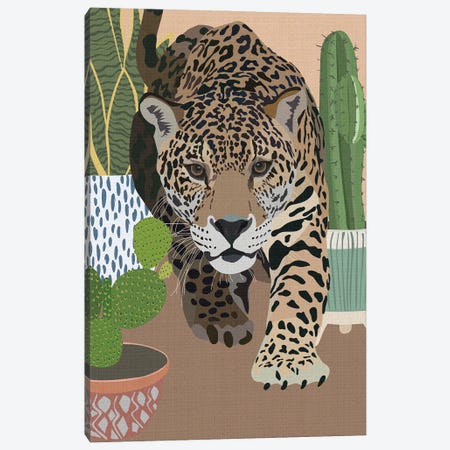 Jaguar Cactus Canvas Print #MVS51} by Sarah Manovski Art Print