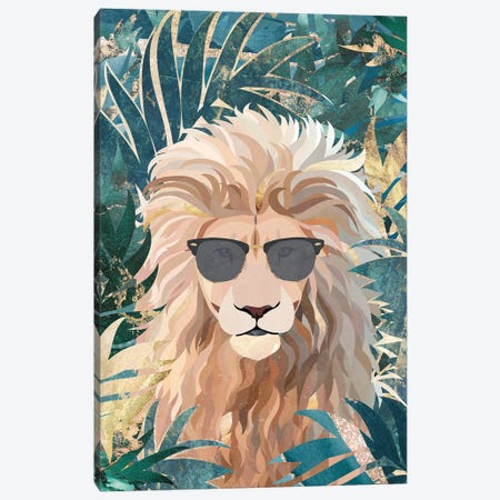Lion In The Jungle Canvas Print #MVS55} by Sarah Manovski Canvas Artwork