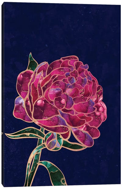 Metallic Peony Flower Canvas Art Print - Sarah Manovski