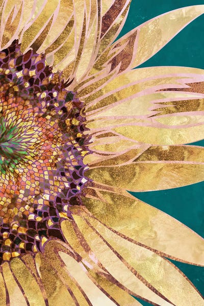 Fine Art Print: Golden Sunflower Green by Sarah Manovski