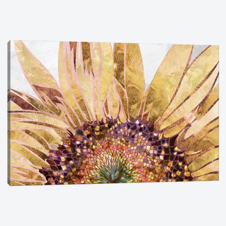 Golden Sunrise Sunflower Canvas Print #MVS61} by Sarah Manovski Canvas Art