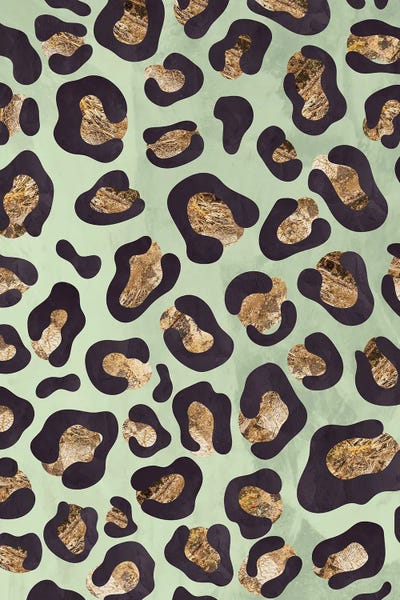Sarah Manovski: Gold Green Leopard Print by Sarah Manovski