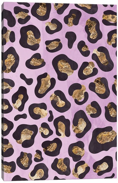 Gold Pink Leopard Print Canvas Art Print - Leopard Art