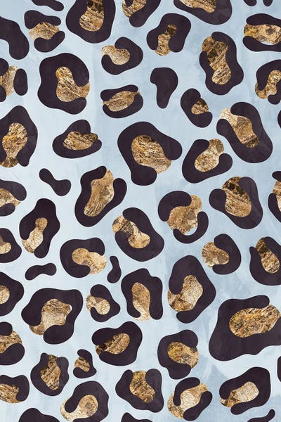 Sarah Manovski: Gold Blue Leopard Print by Sarah Manovski
