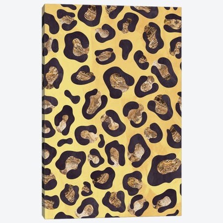 Gold Yellow Leopard Print Canvas Print #MVS67} by Sarah Manovski Canvas Art Print