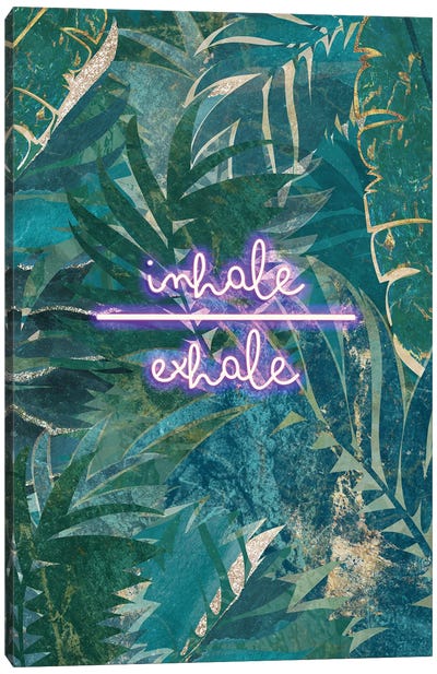 Neon Jungle Inhale Exhale I Canvas Art Print - Calm Art