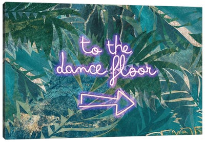 Neon Jungle To The Dance Floor Right Landscape Canvas Art Print - Sarah Manovski