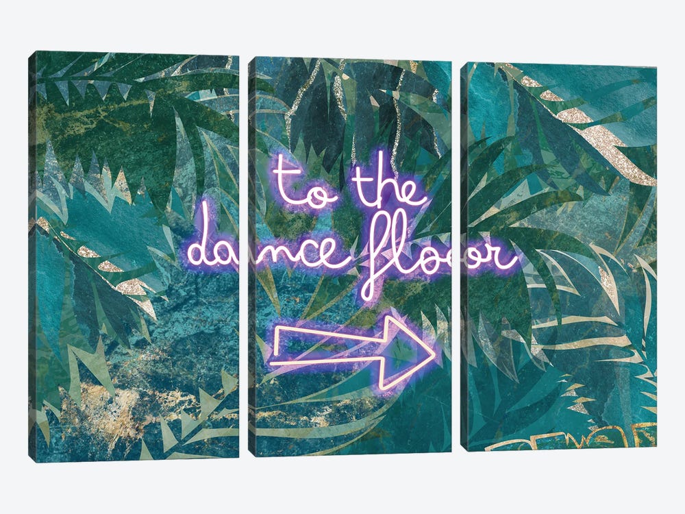Neon Jungle To The Dance Floor Right Landscape by Sarah Manovski 3-piece Canvas Art