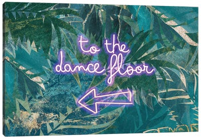 Neon Jungle To The Dance Floor Left Landscape Canvas Art Print - Sarah Manovski
