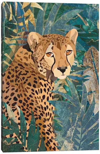 Cheetah In The Jungle Canvas Art Print - Sarah Manovski
