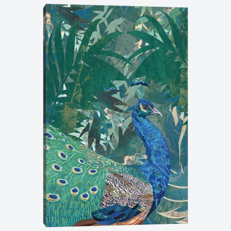 Peacock In The Jungle Canvas Print #MVS81} by Sarah Manovski Canvas Art