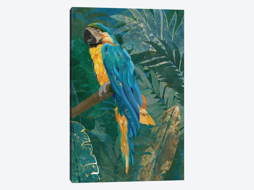 Macaw Parrot In The Jungle by Sarah Manovski 1-piece Canvas Artwork