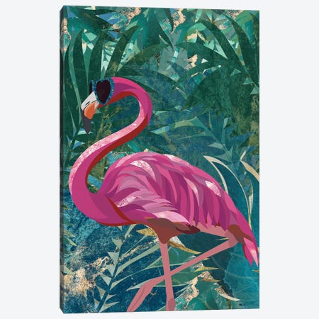 Tropical Rainforest Flamingo Canvas Print #MVS86} by Sarah Manovski Canvas Print