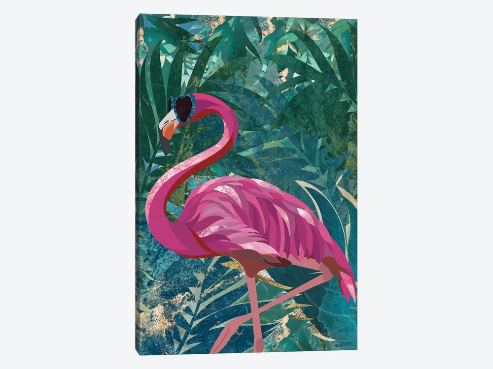 Tropical Rainforest Flamingo by Sarah Manovski 1-piece Canvas Artwork