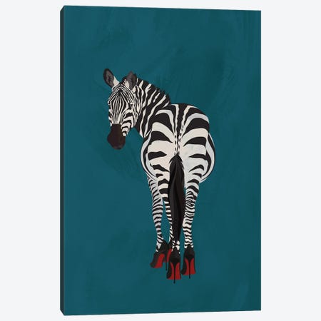 Fashion Zebra In Heels Canvas Print #MVS87} by Sarah Manovski Art Print