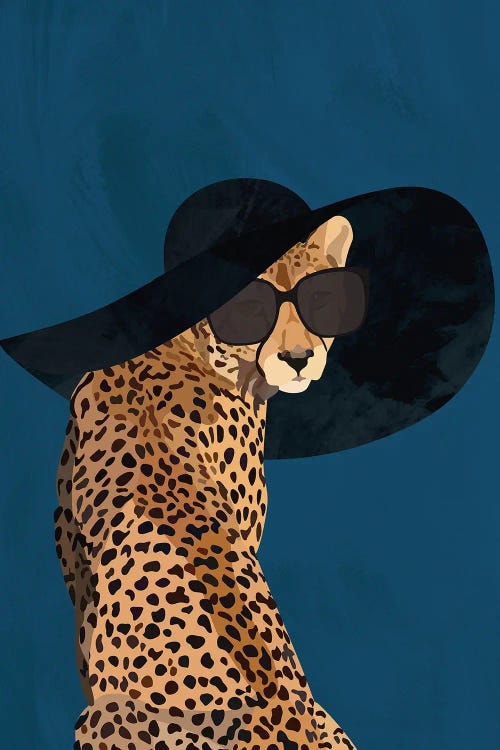 Fashion Cheetah Sun Hat by Sarah Manovski wall art
