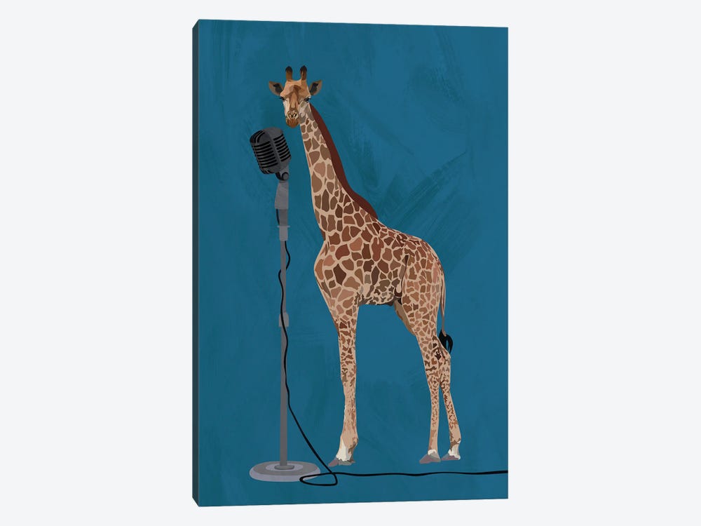 Giraffe On The Microphone by Sarah Manovski 1-piece Art Print