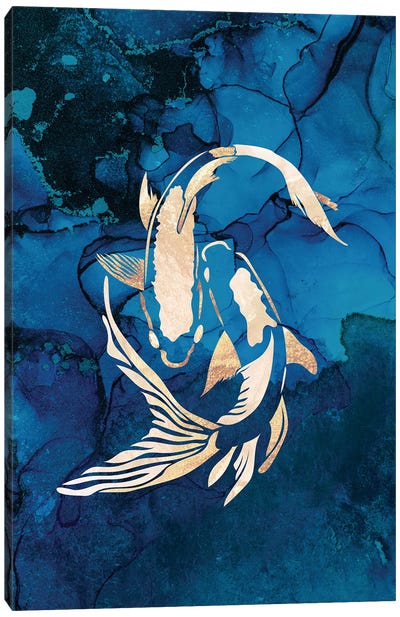 Alcohol Ink Koi Fish Canvas Art Print - Sarah Manovski
