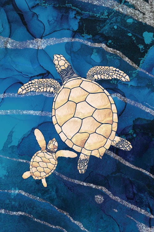 Alcohol Ink Turtles by Sarah Manovski wall art