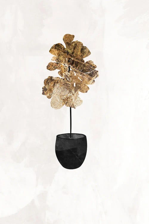 Gold Fiddle Leaf Fig Plant by Sarah Manovski wall art