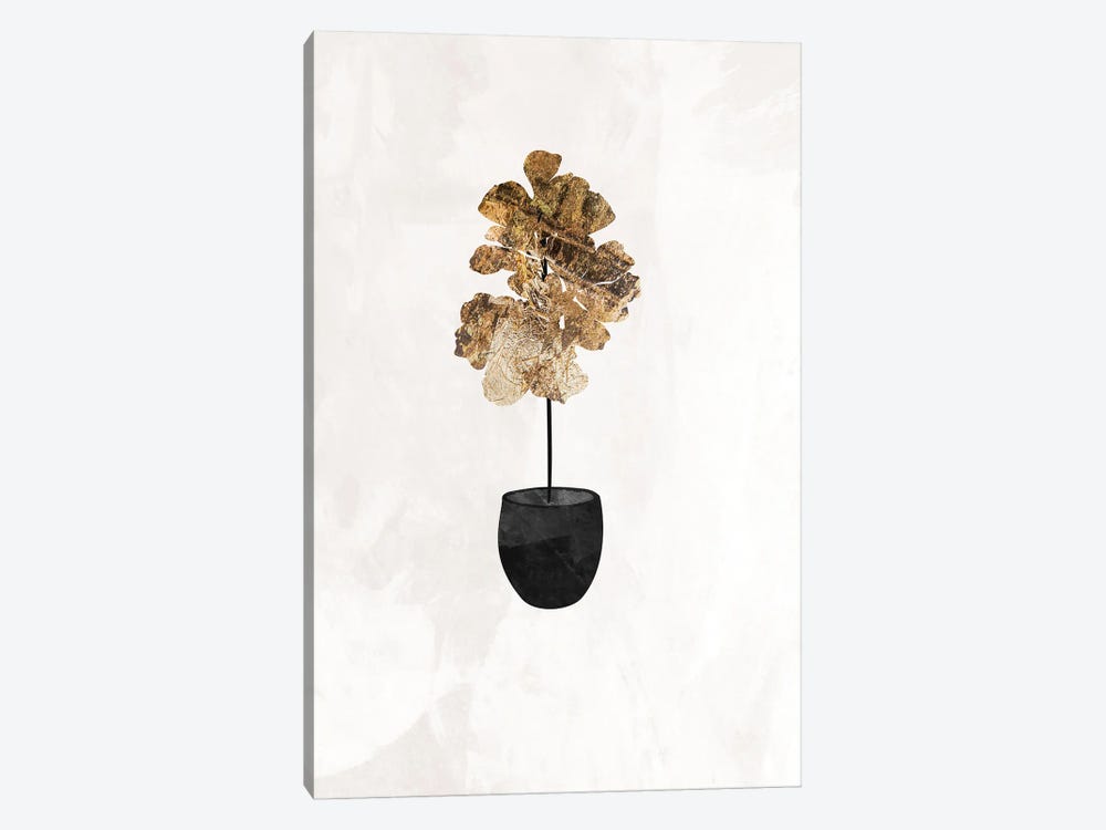 Gold Fiddle Leaf Fig Plant by Sarah Manovski 1-piece Canvas Print
