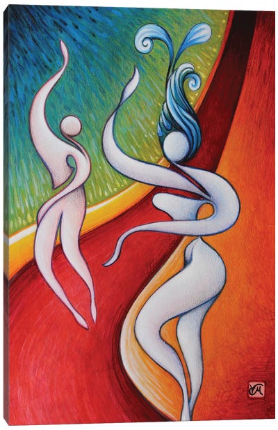 Dancing In The Fire Canvas Art Print - Massimo Vittoriosi