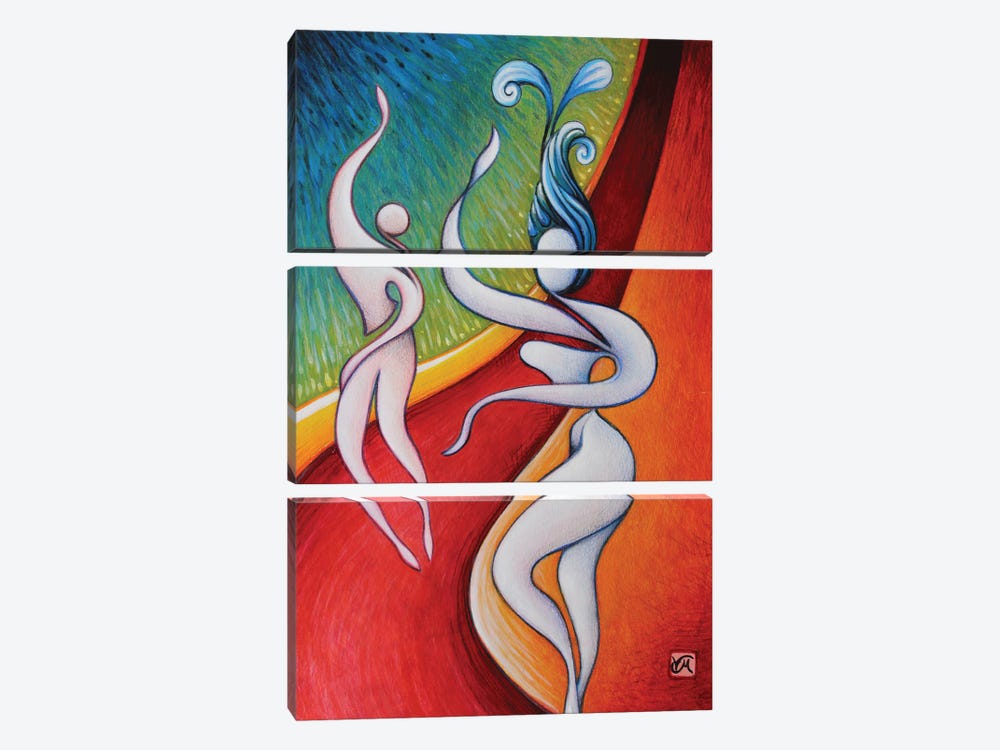 Dancing In The Fire by Massimo Vittoriosi 3-piece Canvas Art Print