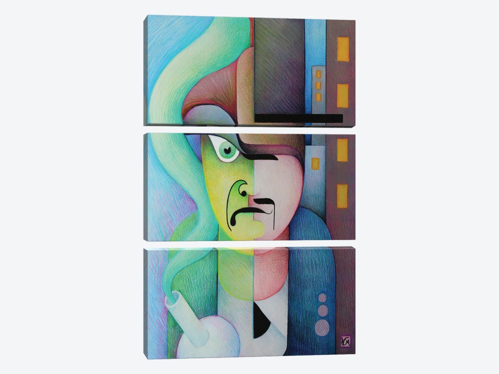 Dr. Jekyll & Mr. Hyde by Massimo Vittoriosi 3-piece Canvas Wall Art