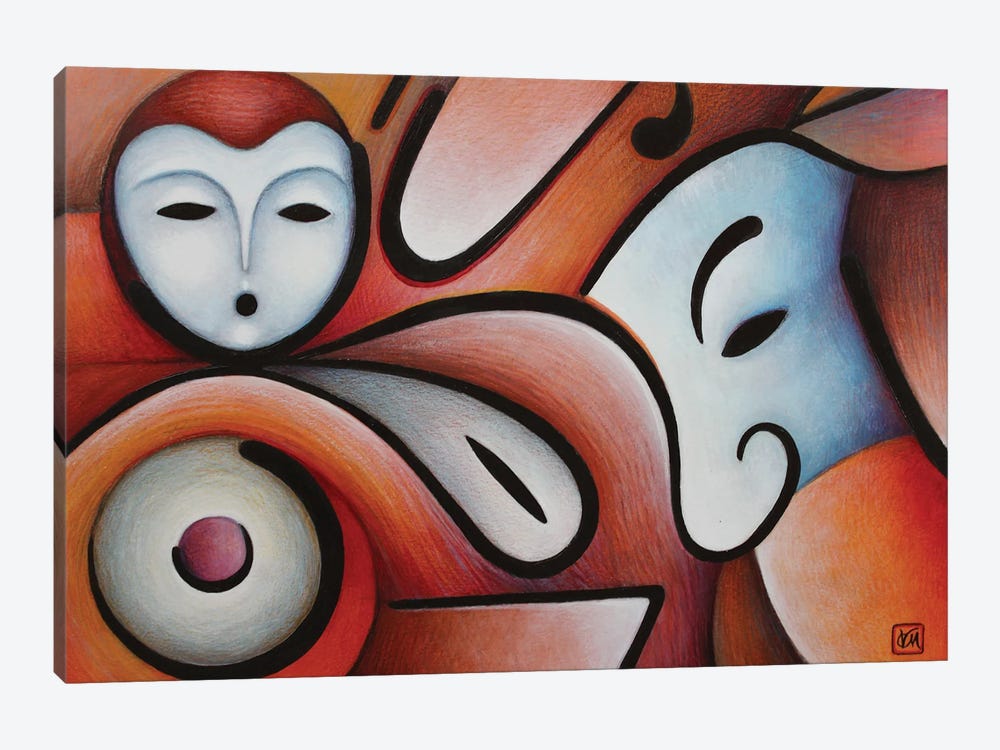 Masks by Massimo Vittoriosi 1-piece Canvas Artwork