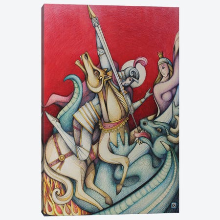 Saint George And The Dragon III Canvas Print #MVT38} by Massimo Vittoriosi Canvas Artwork