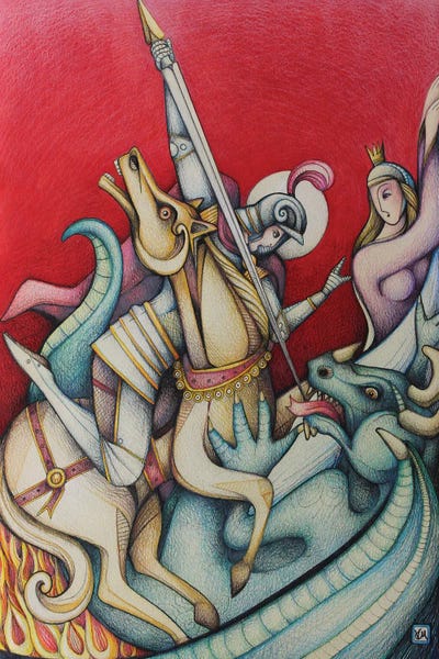 Massimo Vittoriosi: Saint George And The Dragon III by Massimo Vittoriosi