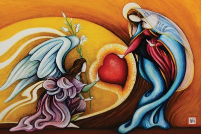 Study For Annunciatio by Massimo Vittoriosi metal wall art