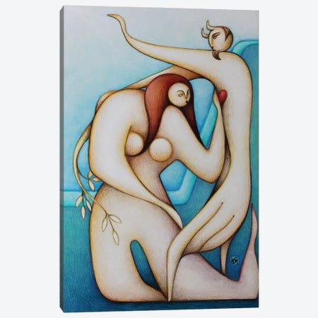 The Nymph And The Satyr Canvas Print #MVT52} by Massimo Vittoriosi Canvas Wall Art
