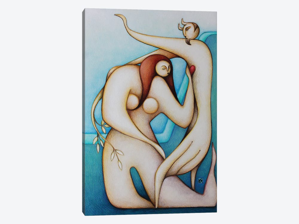 The Nymph And The Satyr by Massimo Vittoriosi 1-piece Canvas Art