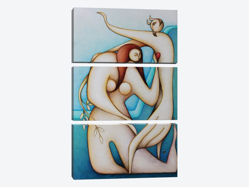 The Nymph And The Satyr by Massimo Vittoriosi 3-piece Canvas Artwork