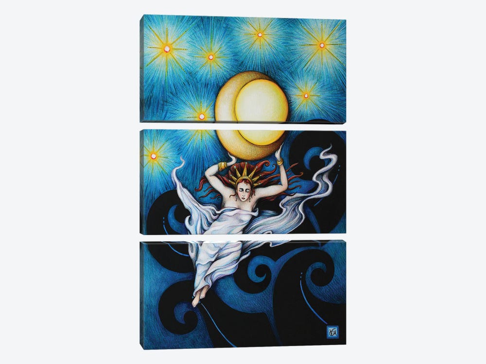 The Queen Of The Night by Massimo Vittoriosi 3-piece Canvas Art Print