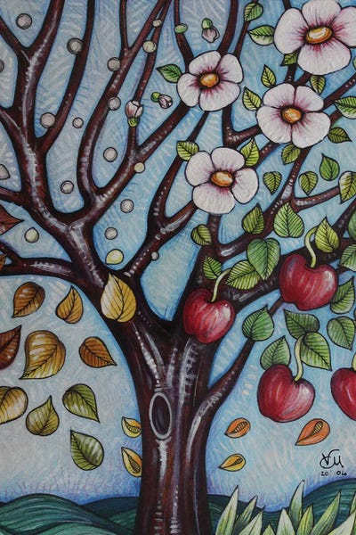 The Tree Of Seasons by Massimo Vittoriosi metal wall art