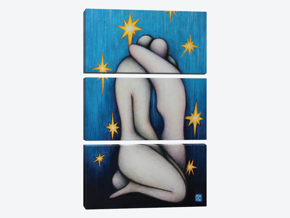 Under A Shower Of Stars by Massimo Vittoriosi 3-piece Canvas Print