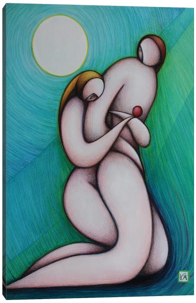 Adam And Eve II Canvas Art Print - Massimo Vittoriosi