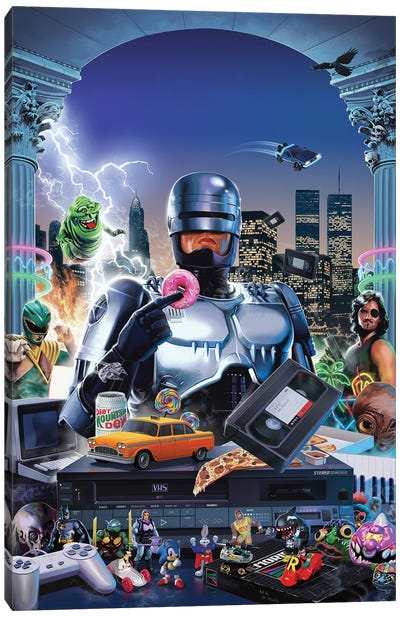 Videodrome Robocop Canvas Art Print - Teenage Mutant Ninja Turtles