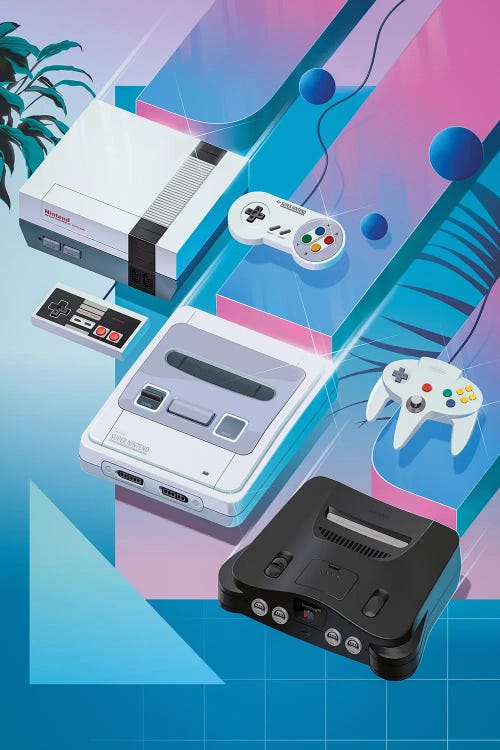 Retro Nintendo by Mr. Melville wall art