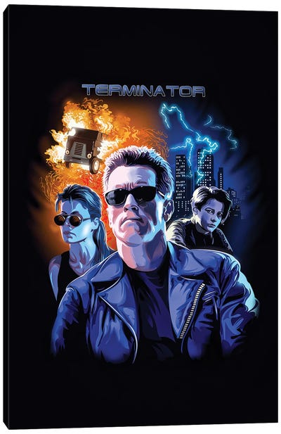 Terminator Canvas Art Print - Action & Adventure Movie Art
