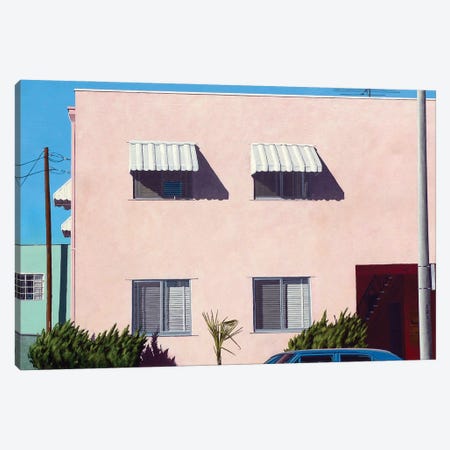Pink Apartments Canvas Print #MWD1} by Michael Ward Art Print